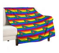 Bangladesh LGBT Rainbow Flag 280g Flannel Throw Blanket, Personalised Soft Bed Blankets for Couch Sofa Travel