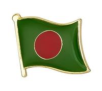 Bangladesh National Flag Metal Enamel Lapel Pin Badge - 1.9 x 1.6 cm Green Field with Red Circle - Hard Enamel Finish with Secure Clasp for National Pride