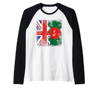 Bangladeshi Roots | Half British Flags | UK Bangladesh Raglan Baseball Tee