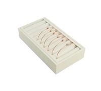 Bangle 9 Slot Ring Roll Organiser Presentation Jewellery Showcase Display Trays (White Leatherette)