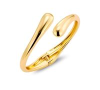 Bangle Gold Bracelets for Women Chunky Thick Teardrop Waterdrop Cuff Bangle 14K Goldplated Adjustable Bracelet Large Wide Smooth Curved Open Bangles Statement Bracelets for Women Lady Jewelry Gifts