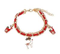 Bangle Mm Precious Steel Jewelry Party Drop Christmas Tree Elements Bracelet Holiday Santa Claus Bracelets Granny Beads Bracelet Classic Bracelet Phrases Jewelry (White, One Size)