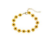 Bangle Multiple Gift 4 Stainless Rings Creative Jewelry Small Clavicle Chain Bracelet Women Temperament Painted Drop Glaze Flower Bracelet Colors Charms Lovers Rings, one size, Zinc alloy, No Gemstone