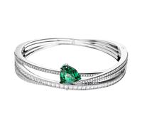 Bangle Unisex Hyperbola Green Rhodium-Plated 5665327, unisex, Swarovski, Bracelets, Gray, ONE SIZE, Accessories ONE SIZE