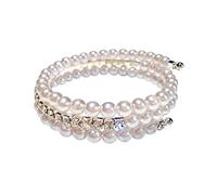 Bangles Bracelets For Women Winding Spiral Bracelet Jewelry Charm Bracelet For Woman Girls Flash Diamond Layer Elastic Bracelet For Women Birthday Bracelet (White, One Size)