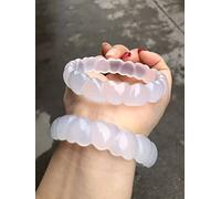 Bangles for Womens,2022Natural Agate White Jade Bangle Hand-Carved Bracelet Real Violet Jadeite Jewelry Bracelets Women (Gem Color :