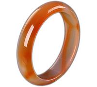 Bangles for Womens,Classic Retro Oriental Natural Jade Bangle Orange Flow Grain Round Bar Link,Crystal Natural Stone for Men Women (Color : 58) (