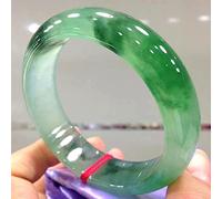 Bangles for Womens,Jewelry Natural Burmese Jadeite 54mm-64mm Ice Green Elegant Princess Best Light Gift (Gem Color : 59-60mm) (Green，Jade 57)