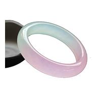 Bangles for Womens,Natural Jade Bangle for Women Charm Chinese White Agate Round Bangle Best Gift on Mother's Day, Jewelry with Box (60)