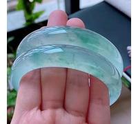 Bangles for Womens,Natural Myanmar A Green Jade Bangles Handcarved Jadeite Real Jades Stone Bracelets Jewelry Women Bangle (Gem Color : 59-60