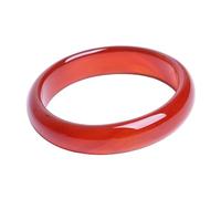 Bangles for Womens,Women's bracelet natural red chalcedony girl Ping'an wide agate jade child amulet activity gift (Red 58mm)