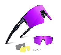 BangLong Sports Glasses Polarized Cycling Sunglasses for Men and Women with 3 Set of Interchangeable Lens, for Running Cycling Fishing Golf