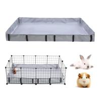 bangminda 120x61 cm Waterproof Guinea Pig Liner Base for Grids Habitat Washable Small Pet Playpen Mat Tarp Bottom Guinea Pig Cage Bedding for Rabbits Hamsters Hedgehogs Ferrets Bunny, Grey (No Cage)