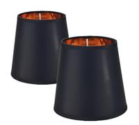 bangminda 2PCS Lamp Shade 6" E14 Fabric Light Shade for Ceiling Lights Candle Lampshades Tapered Drum Light Shades for Table Lamps Pendant Light Chandeliers Wall Lamps 15x14x11cm (Black)