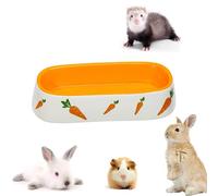 bangminda Ceramic Pet Bowl for Small Animals Carrot Rodent Ceramic Bowl Rabbit Bowl for Food Water Feeding Bowl for Guinea Pigs Hamsters Degus Ferrets