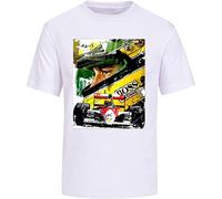 BANGNL Ayrton Senna Artwork T-Shirt Print Men Cotton T-Shirt White XXL