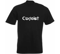 BANGNL Coexist Symbols T-Shirt Motif Printed Funshirt Design Print T-Shirt Black L