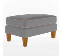 bangor fabric ottoman with light walnut legs in grey