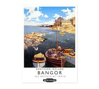 Bangor, Northern Ireland Print, British Railways Poster, Vintage UK Wall Art, Framed Retro Decor, Gift Idea, Archival Matte, A4 (Print Only) - 29.7x21cm