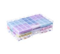 BangQiao 3 Pack Fixed 32 Grids Clear Plastic Storage Box, Transparent Organizer Container Case for Bead, Button, Jewelry, Diamond, Craft Supplies, Small Parts, Sewing Kit, DIY Accessories