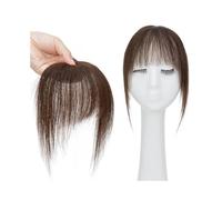 bangs 1pcs Human Hair Bangs Fringe French Temples Extensions with 4 Clips Hairpieces(#2)