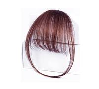 Bangs Clip in Air Bangs Synthetic Hair Extensions One Piece in Fringe Natural Flat with Temples Thin Fake Fringes Invisible Neat Bang Accessories for Women Girls Hairstyle(Dark brown)
