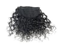 Bangs Clip, Short Afro Kinky Curly Bangs Curly Human Hair Bangs for Black Women Clip in Hairpieces Brazilian Human Hair Extensions Non-remy,Air Bangs for Women(Natural Black)