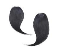 Bangs Hair 100% Human Hair Clip on Bangs With Mid Part One/Two Sides Bangs Remy Hair in Extenssion French Invisible 2PCS Fringe Hair Extensions(B)