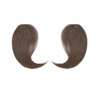 Bangs Hair 100% Human Hair Clip on Bangs With Mid Part One/Two Sides Bangs Remy Hair in Extenssion French Invisible 2PCS Fringe Hair Extensions(E)