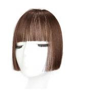 Bangs Hair 10inch Long Princess Bangs Clip in Hair Extension, Synthetic Hair Princess Cut Bangs Neat Bangs with Temples Clip on Fringe Bangs Hair Piece for Daily Wear Bangs Hair Clip(Light brown)
