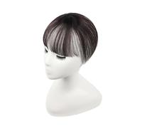 Bangs Hair 3D Natural Human Hair Fringe Clip Ins Bangs Transparent Lace Air Bangs Brazilian Hair for Women Hair Extensions(Mocha Brown)