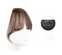 Bangs Hair Air Bangs Wig For Women With Natural Front Forehead Invisible Hair Patch Round Face French Bangs Fake Bangs Hair Extensions(Light Brown)