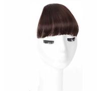 Bangs Hair Clip Clip in Bangs-Fake Bangs Hair Clip Dark Brown Clip on Bangs Real Human Hair Air Curtain Bangs for Women Clips Bangs Hair Extensions Fringe Curved Bangs Clip in Bangs (Color : T1B/4/