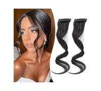 Bangs Hair Clip Human Hair Bangs Hairpin 2-piece Side Bangs Clip Style Tassel Bangs Hair Extensions for Daily Wear(Natural Color)