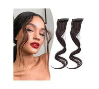 Bangs Hair Clip Human Hair Bangs Hairpin 2-piece Side Bangs Clip Style Tassel Bangs Hair Extensions for Daily Wear(#130)