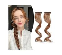 Bangs Hair Clip Human Hair Bangs Hairpin 2-piece Side Bangs Clip Style Tassel Bangs Hair Extensions for Daily Wear(PURPLE)