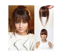 Bangs Hair Clip Human Hair Human Hair Bangs for Women Clip on Air Bangs for Daily Hair Extensions Fringe Blunt Cut Bangs for Daily Wear(004-2)