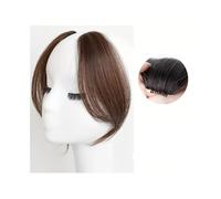 Bangs Hair Clip Human Hair Invisible Synthetic Side Bangs Clip In Extension 2Pcs/Set Middle Part Bangs with Easy BB Clip-In for Daily Wear(Light Brown)