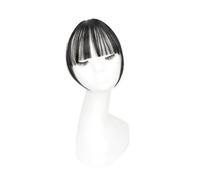 Bangs Hair Clip Human Hair Synthetic Fake Invisible Air Bangs Hair Extension Front Fringes Hairpiece Black Hair Accessories for Daily Wear(2)