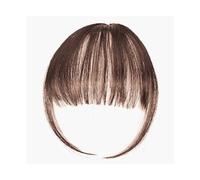 Bangs Hair Clip in Bangs Extensions Black Dark Brown Clip on Fringe Bangs with Nice Net Natural Flat Neat Bangs with Temples for Women One Hair Extensions(Dark Brown)