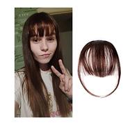 Bangs Hair Clip in Bangs Fake Invisible Synthetic Bangs Front Fringes One Piece Straight Clip in Hair pieces Hair Extensions 3D-neat Flat Air Bangs Fake Hair Accessories Bangs Hair Clip(2 pcs,K18 2M33