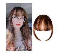 Bangs Hair Clip in Bangs Fake Invisible Synthetic Bangs Front Fringes One Piece Straight Clip in Hair pieces Hair Extensions 3D-neat Flat Air Bangs Fake Hair Accessories Bangs Hair Clip(1 pcs,K18 2M30