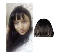Bangs Hair Clip in Bangs Fake Invisible Synthetic Bangs Front Fringes One Piece Straight Clip in Hair pieces Hair Extensions 3D-neat Flat Air Bangs Fake Hair Accessories Bangs Hair Clip(2 pcs,K20 2#)