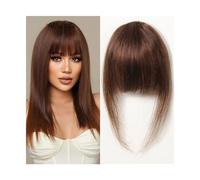 Bangs Hair Clip in Bangs Remy Human Hair Wispy Bang Extention Fringe with Temples Blonde Glonde Hairpiece for Women Clip on Air Bang 4.5in Hair Extensions(HLH1004-2)