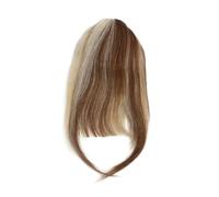 Bangs Hair Clip in Real Human Fringe with Temples Hairpieces for Women Air Flat Neat Extension for Daily Wear Hair Extensions for Daily Wear(Brown Golden)