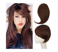 Bangs Hair Clip Side Bangs Thick Side Bangs Clip in Bangs Synthetic Straight Bangs Fake Fringe Swept Bangs Extensions Fashion Natural Look Hairpiece for Women Girls Clip in Bangs (Color : 2/30)