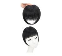 Bangs Hair for Women, Synthetic French Bang with Temples Clip in Hair Extensions Thick Natural Full Bangs Straight Fringe Hairpieces for Daily Wear Hair Extensions for Daily Wear(Natural Black)