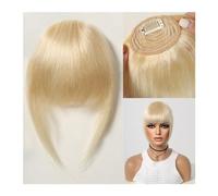 Bangs Hair Hair Clip in Bangs 100% Human Hair Bangs Natural Brown French Bang Fringe with Temples Flat Neat Fake Thick Hairpieces for Women Hair Extensions(005-5)