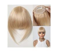 Bangs Hair Hair Clip in Bangs 100% Human Hair Bangs Natural Brown French Bang Fringe with Temples Flat Neat Fake Thick Hairpieces for Women Hair Extensions(005-4)