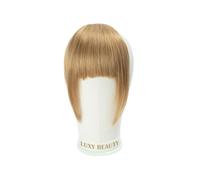 Bangs Hair Human Hair Bangs 3 Clips 3D Blunt Cut Natural Hair Bangs OverHead Clip in Hair Extensions Non-Remy 2.5"x4.5" Black Brown Blonde Hair Extensions(Light Brown 27)